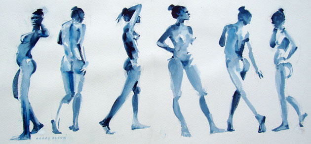 marine scenes in oils & watercolours and figure studies